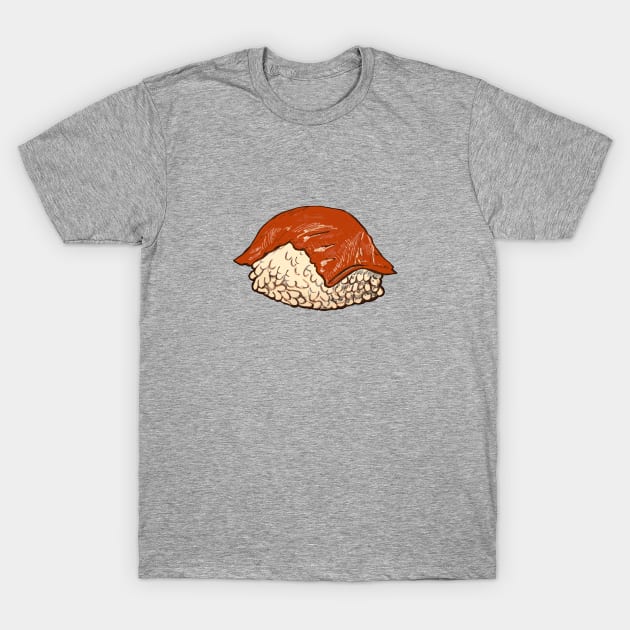 Salmon Sushi T-Shirt by minniemorrisart